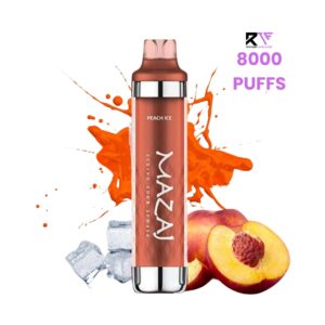 Mazaj Black 8000 Puff Disposable Vape-Peach ice