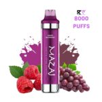 Mazaj Black 8000 Puff Disposable Vape-Grape Raspberry