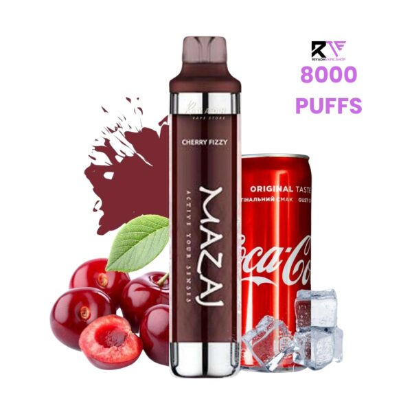 Mazaj Black 8000 Puff Disposable Vape-Cherry Fizzy