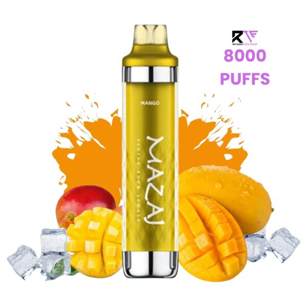 Mazaj Black 8000 Puff Disposable Vape-Mango ice