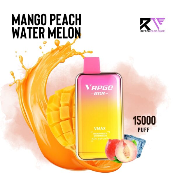 Vapgo Bar Max 15000 Puff Disposable Vape-Mango Peach Watermelon